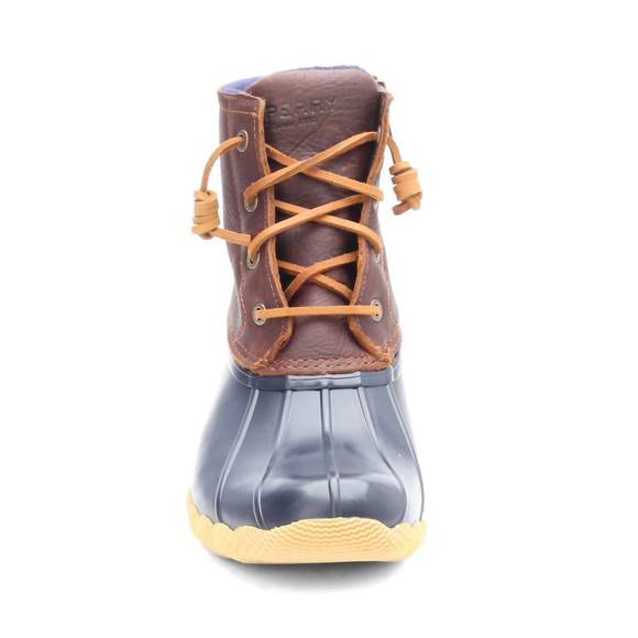 NEW SPERRY women's saltwater duck boots in tan/navy - Picture 4 of 6